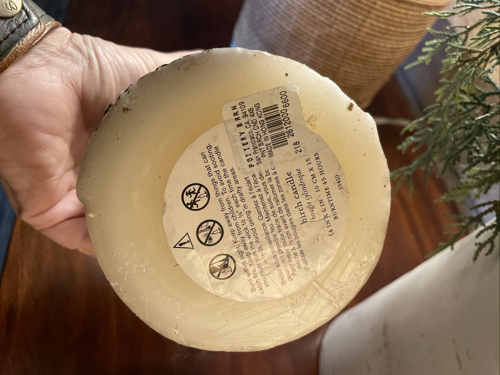 New (2) Pottery Barn Birch Candle 4×6” Burntime 45 Hours Holiday