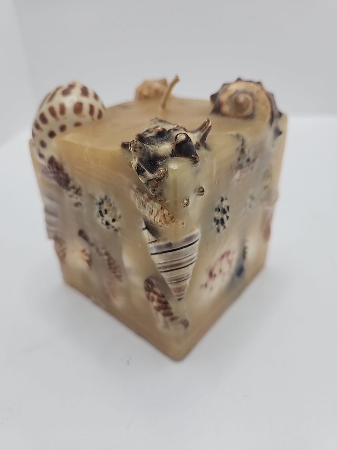 Vintage Hangmade Scented Gruvs Candles Made In USA Sea Shells 3 1/2″ Square