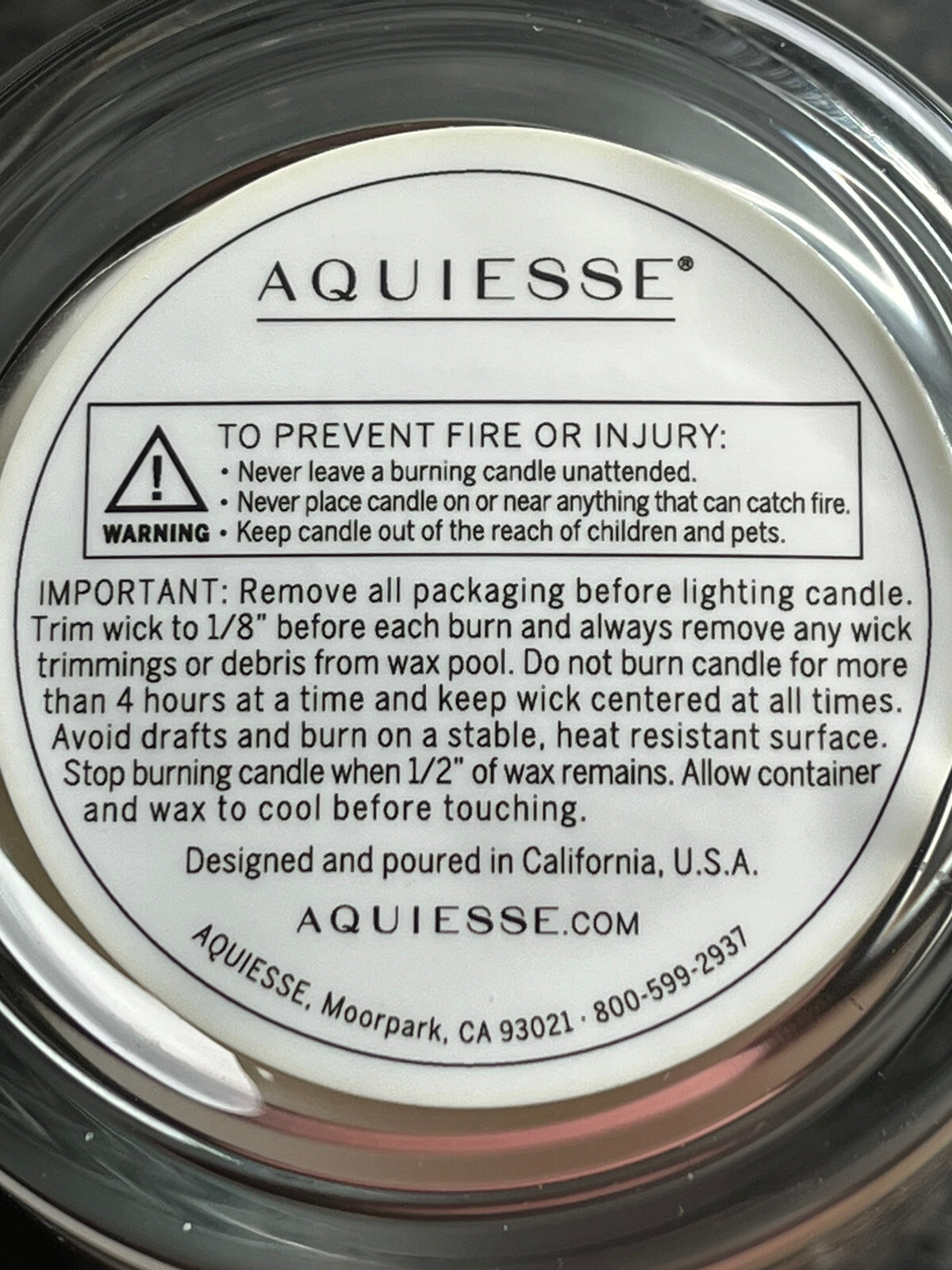 AQUIESSE – GRAPEFRUIT ACAI Luxury Scented Soy Candle NIB 6.5 oz Single wick