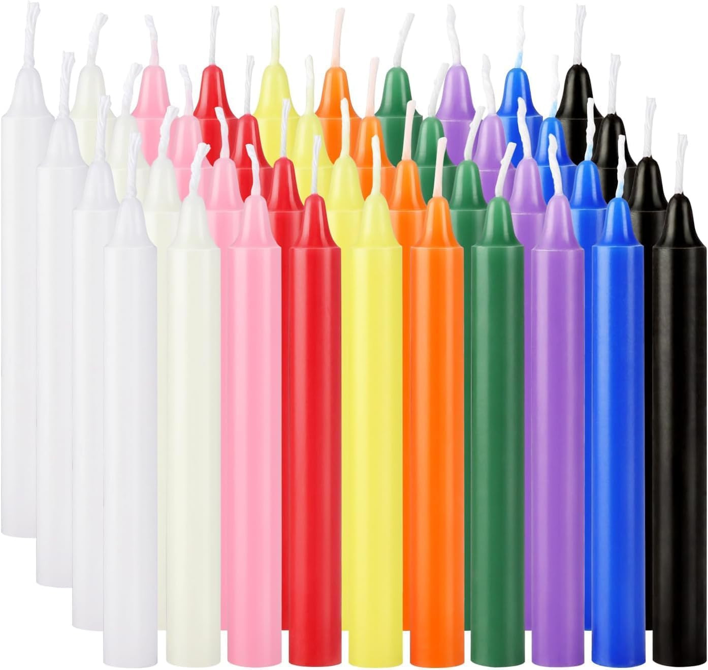 40 Pack Spell Chime Candles-4 Inch Multi-Colored Taper Candles Sticks-for Home D