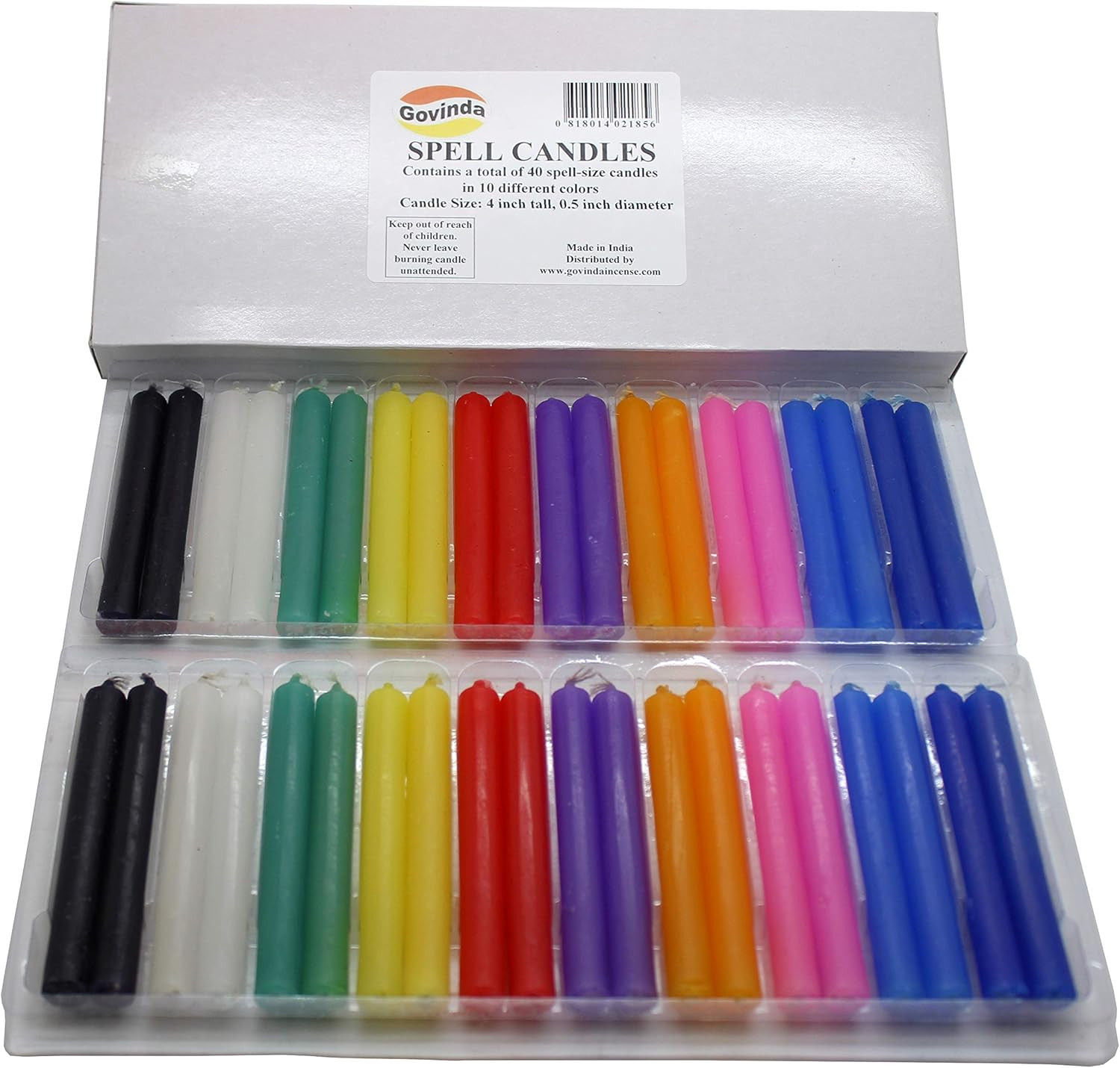 40 Pack Spell Chime Candles 4″ Mini Taper Assorted Colors Home Decor, 10 Color