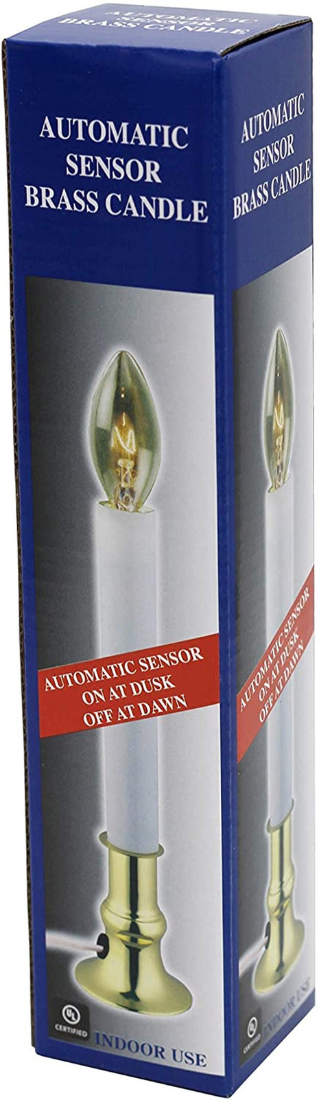 Creative Hobbies Electric Window Candle Lamp with Brass Plated Base