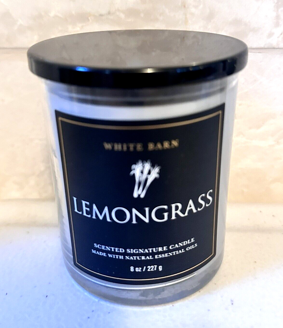 Bath & Body Works Lemongrass Candle Single Wick Scented Essential Oils NEW APR