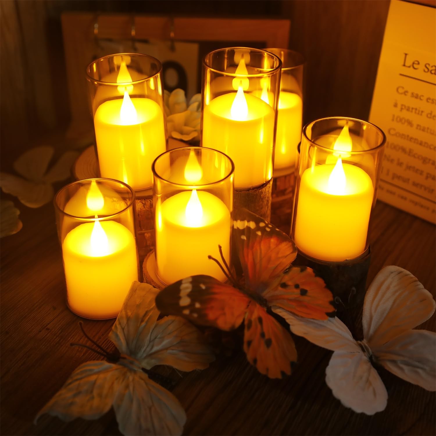 6 PCS Flameless LED Tea Light Candles 400+ Hours Battery Remote Timer CR2450