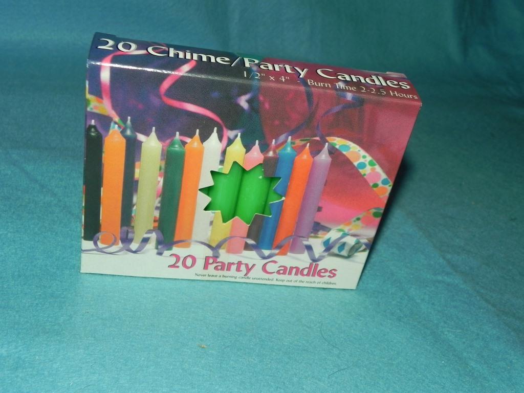 Angel Chime Party Candles, 1/2″ Diameter x 4″ Tall, 20 in New Box, Emerald Green