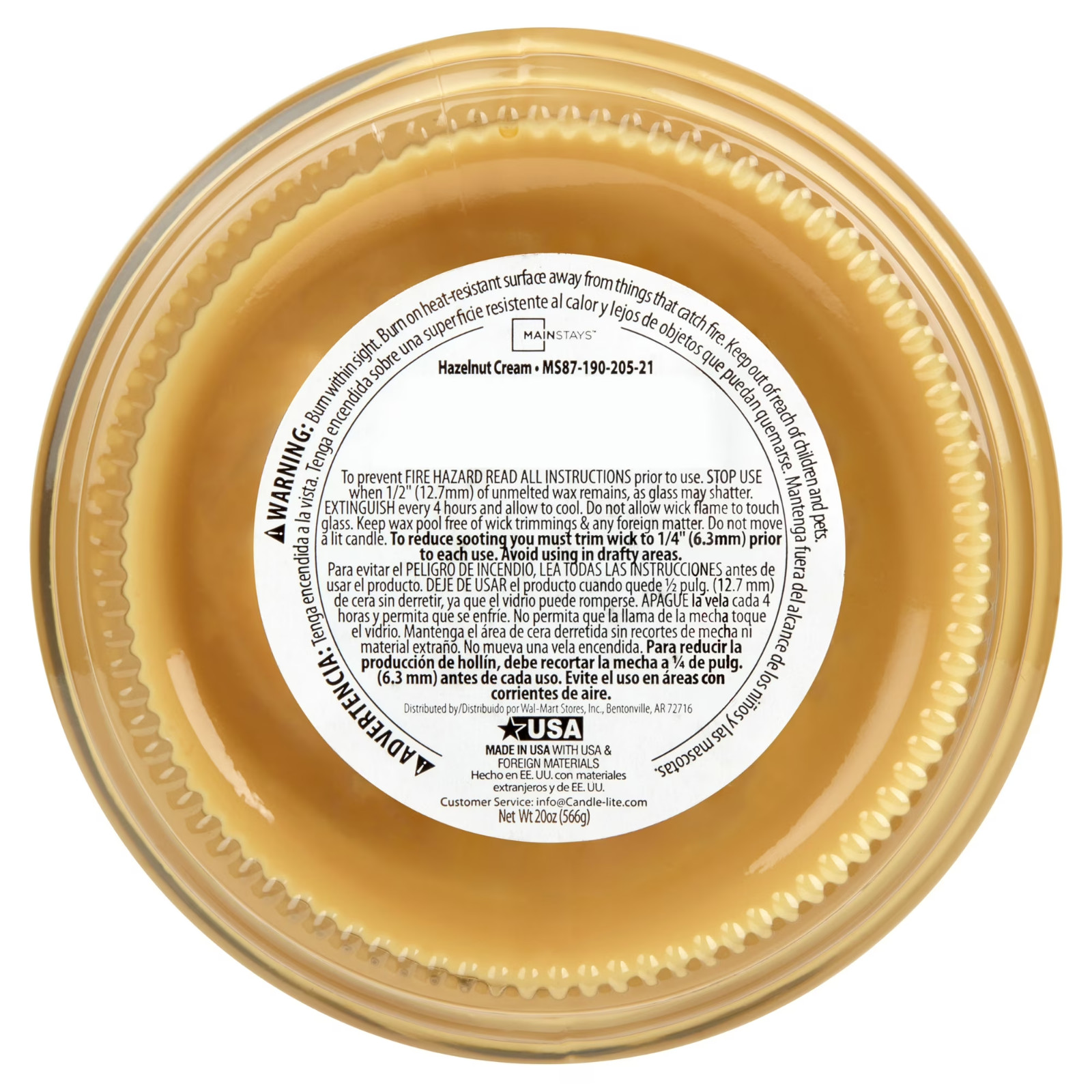 Mainstays Single-Wick scented Glass Jar candle Hazelnut Cream 20oz…