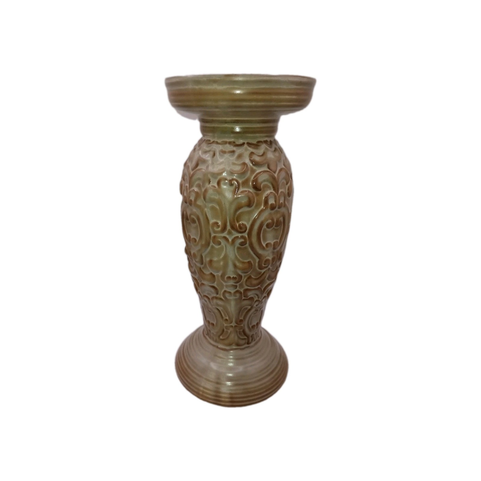 Biltmore Inspirations Pillar Candle Holder Brocade Collection 10 By 4 3/4 in