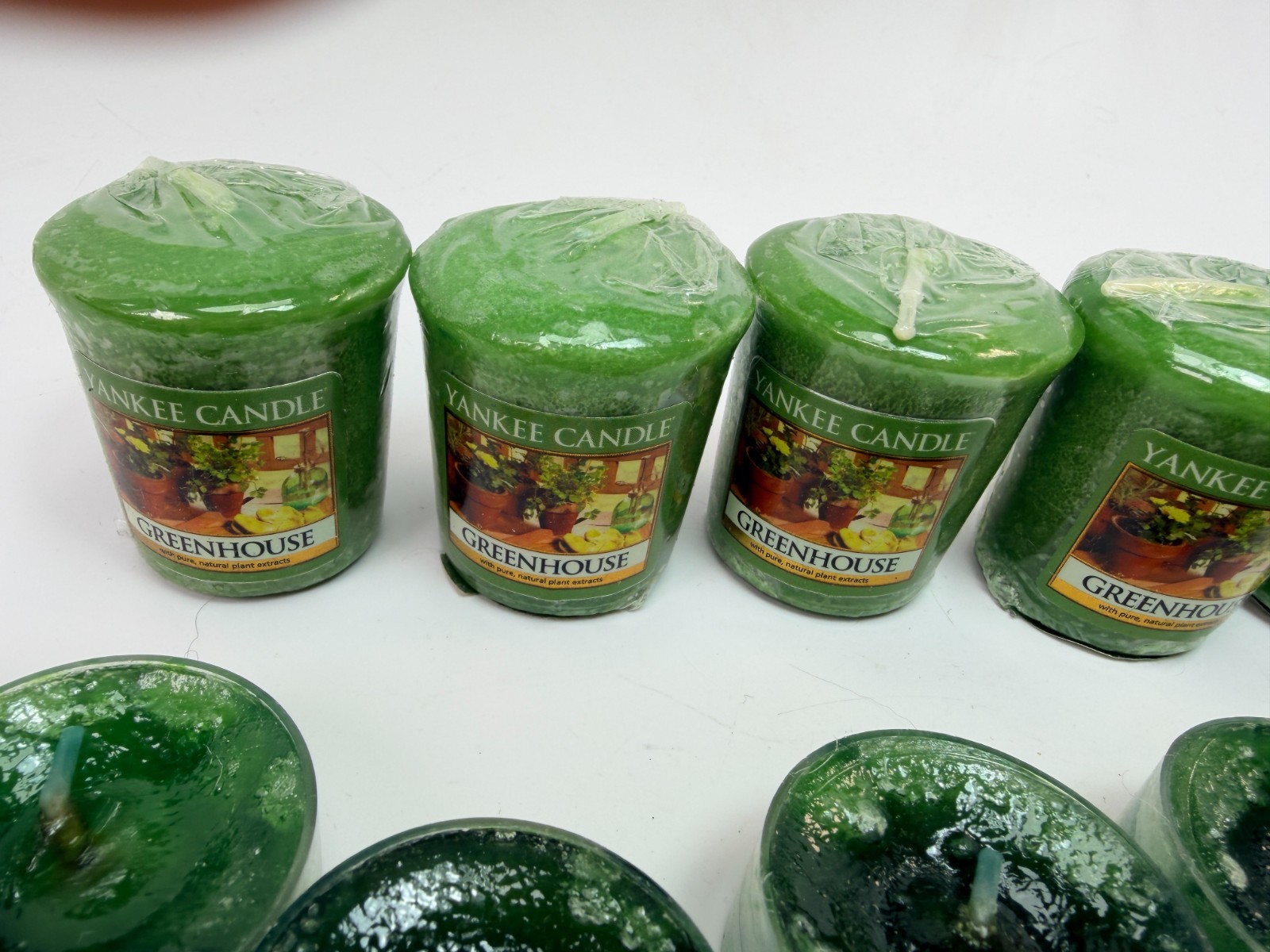 Yankee Candle Greenhouse Votive Candle Lot of 5, Tea candle lot of 7 New