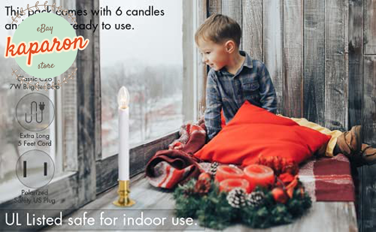 Electric Window Candle Light Glass Bulb Dusk To Dawn Sensor Lights Home Decor 6