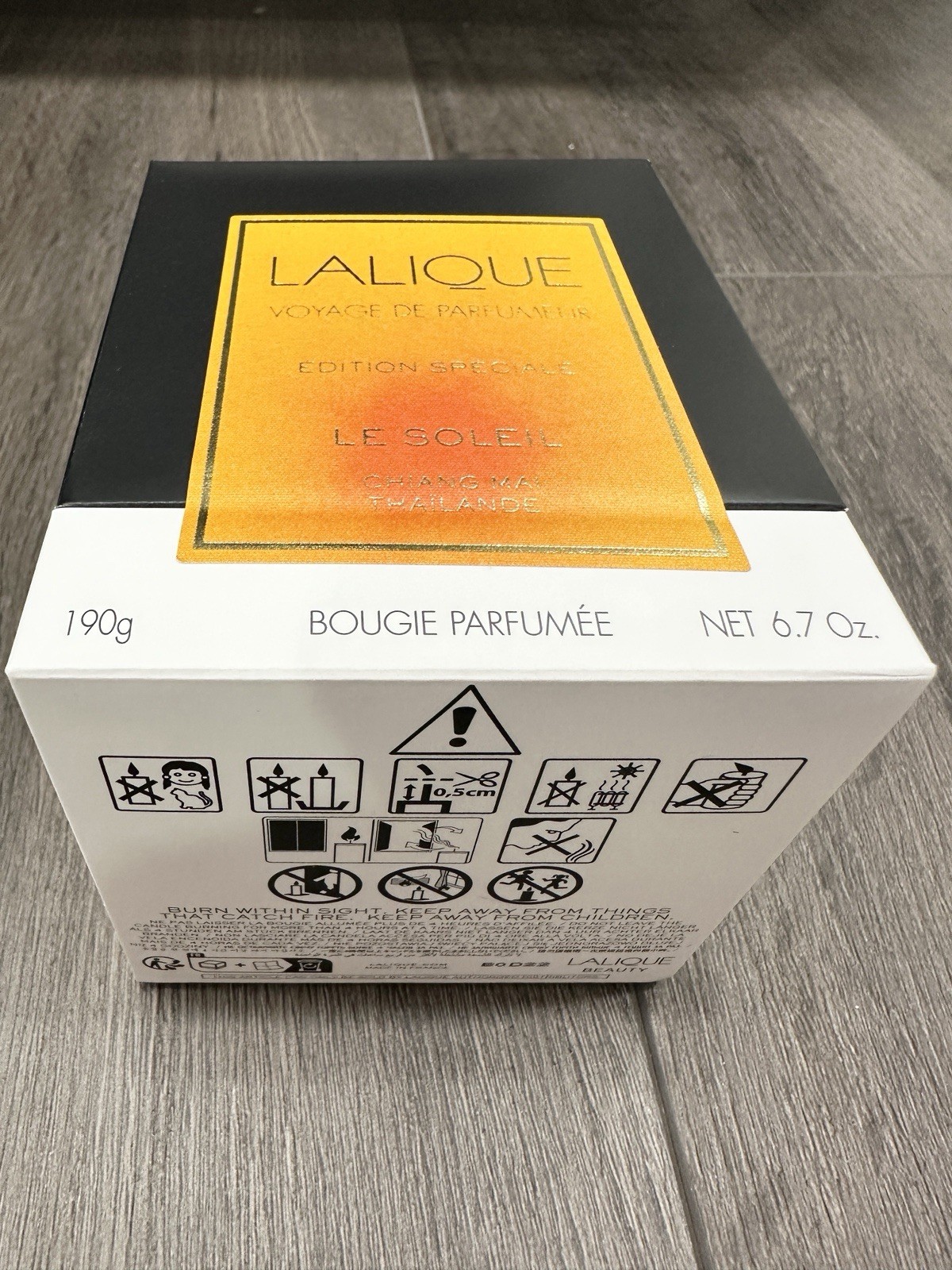 LALIQUE Scented Candle VOYAGE DE PARFUMEUR LE SOLEIL CHIANG MAI THAILAND 190g