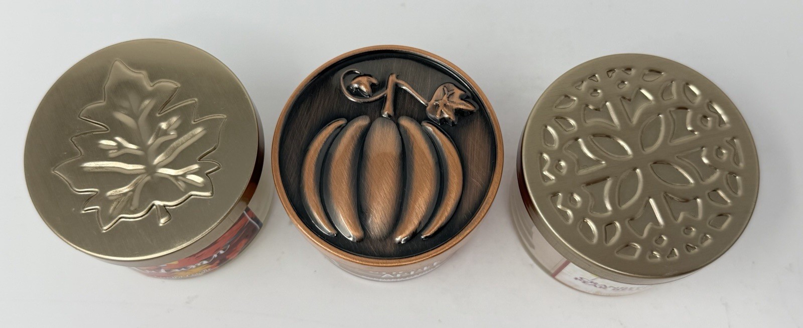 Bath & Body Works Fall Mini Candle Lot- Cranberry Woods, Spiced Cider, Autumn