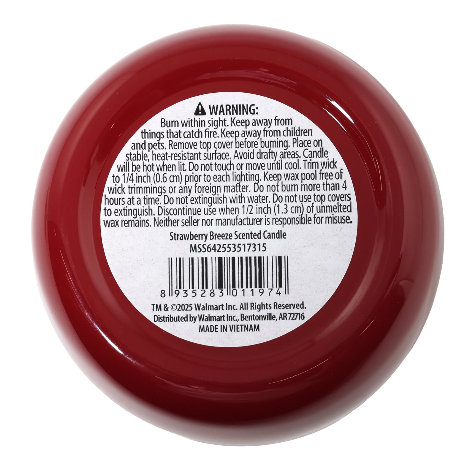 3 Pack Strawberry Scented Glass Candles,1 Wick,7oz Each Free Ship in 2 days…..