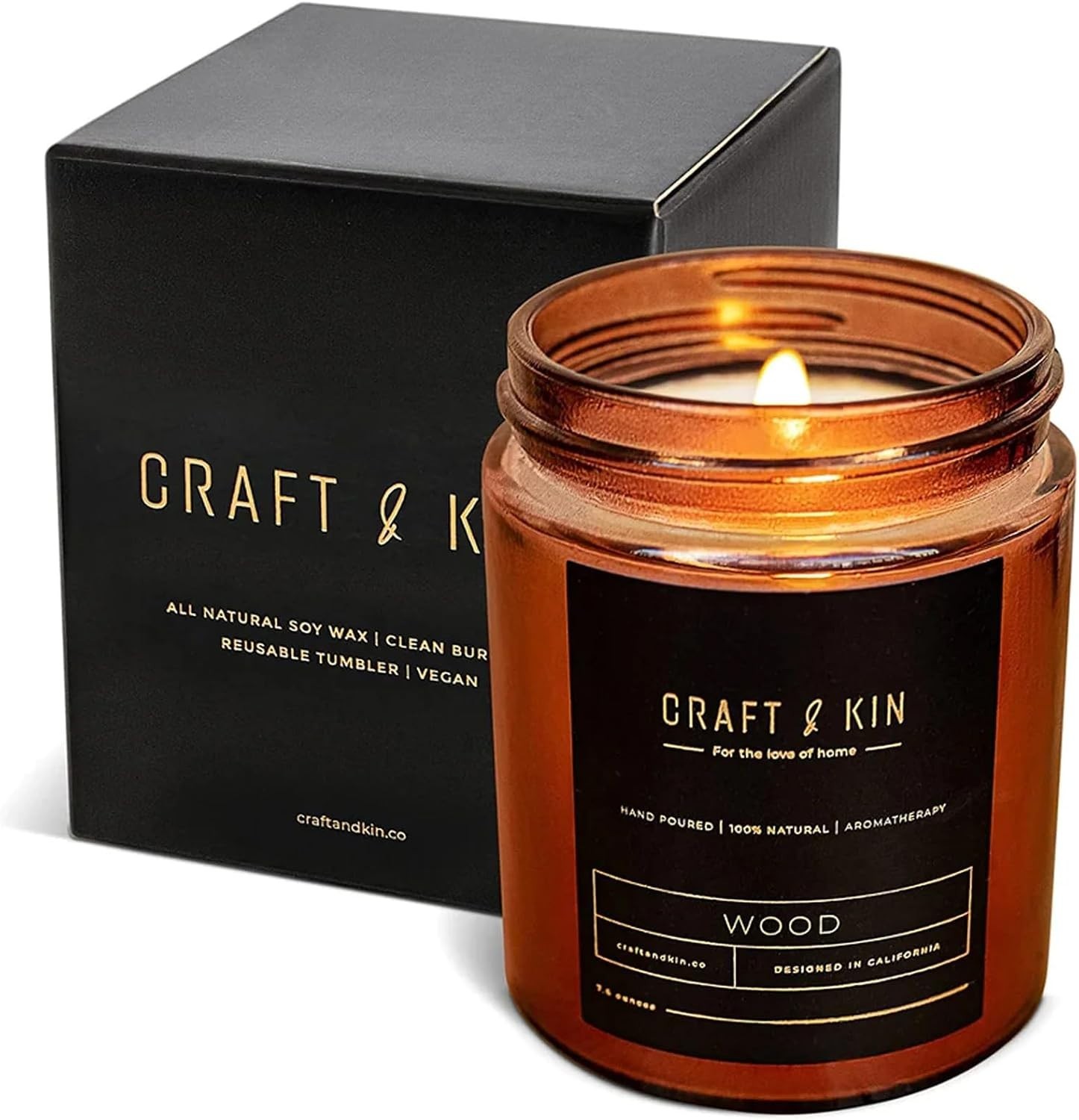 45-Hour Long Lasting Wood Scented Candle – Ideal Gift for Men’s Aromatherapy