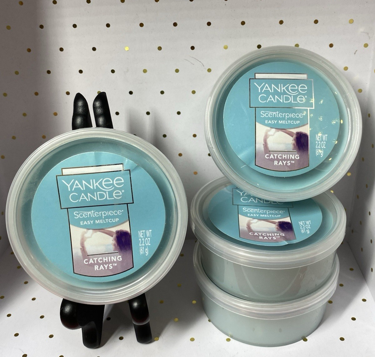 4 Yankee Candle Scenterpiece Easy Meltcup Catching Rays 2.2 oz. 24 Hr. Fragrance