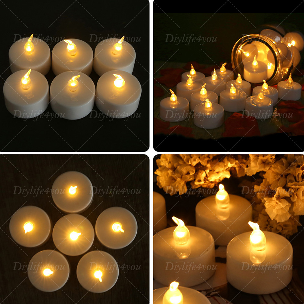 24Pack LED Tea Lights Flickering Flameless Candles Battery Operated with Timer