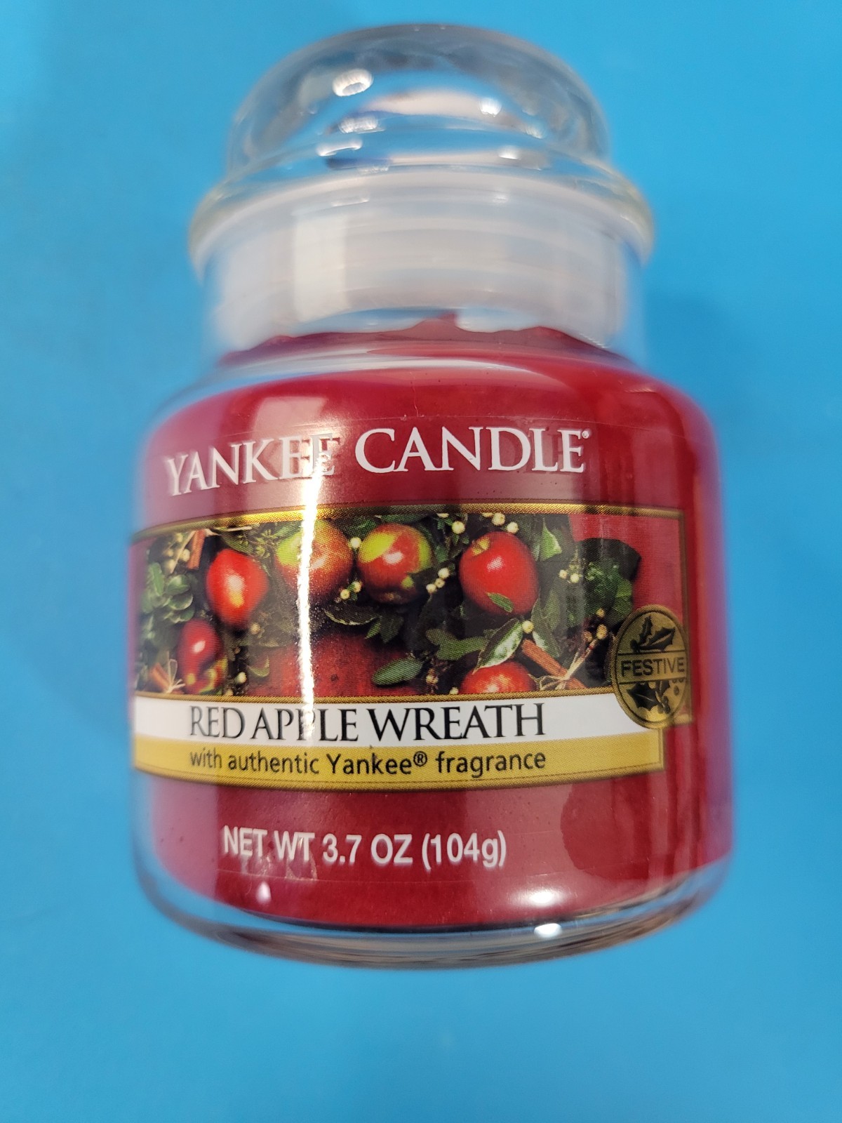Yankee Candle Red Apple Wreath Candle Lot Scented 3.7 oz & 7 oz Jars