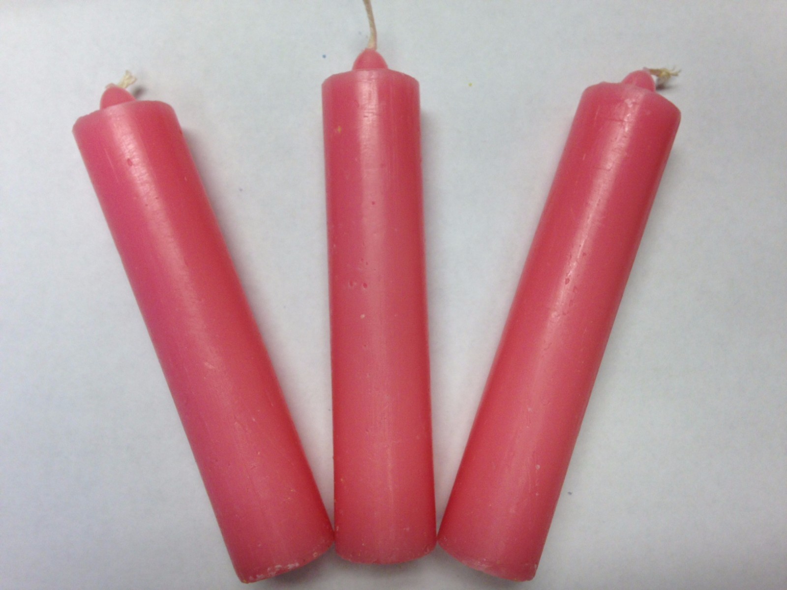 ALTAR CANDLES 1 COLOR 1 1/8″D X 5 1/2″ T IN PINK SET OF 3 W/FREE SHIP! WICCA