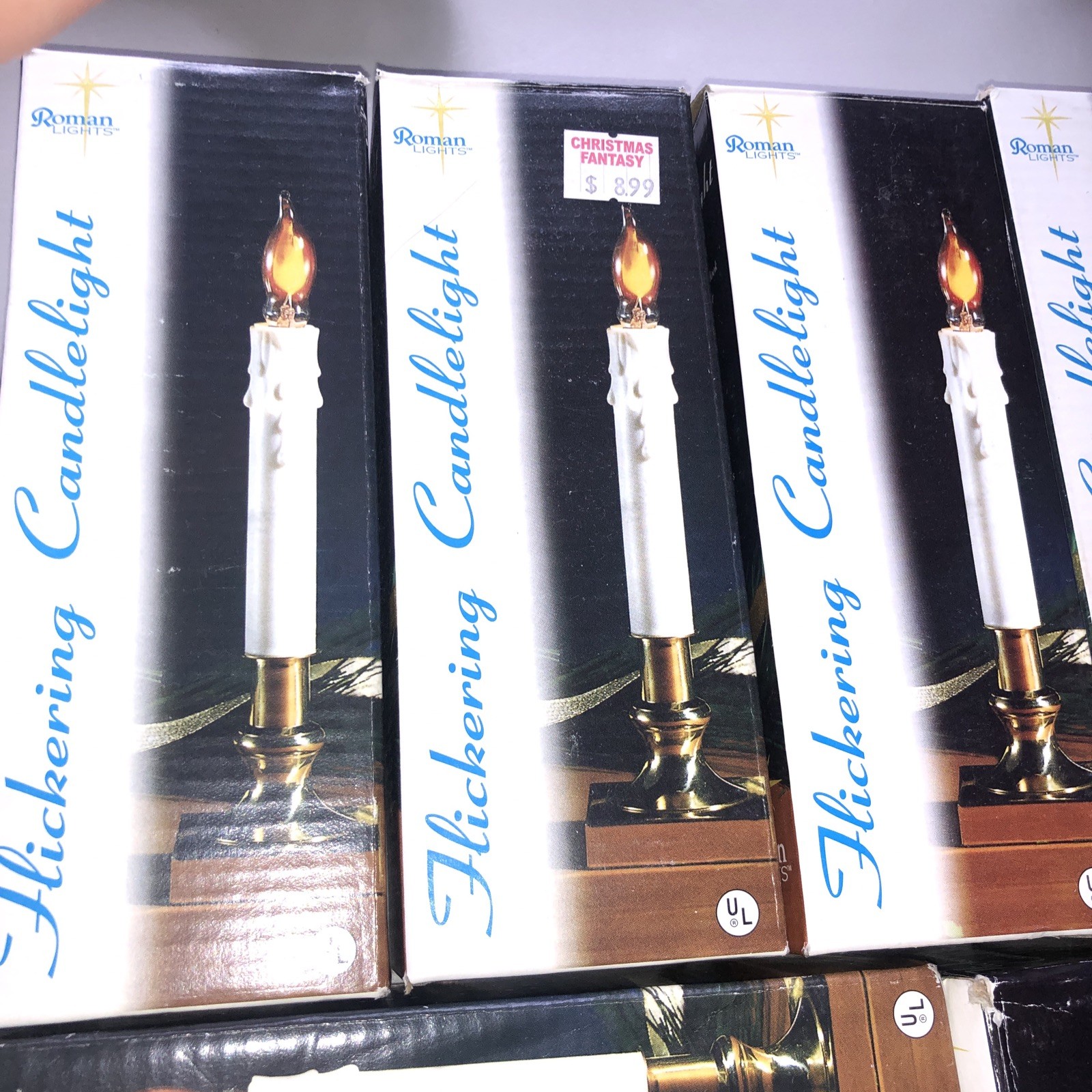 Window Flickering Candle Light Metal Based Lot 7 No Bulbs (4) Roman Electric