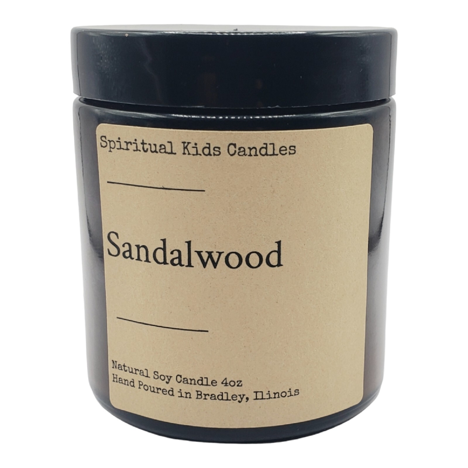 Sandalwood Soy Candle 4oz Glass Jar 20-25 Hour Essential Fragrant Oils