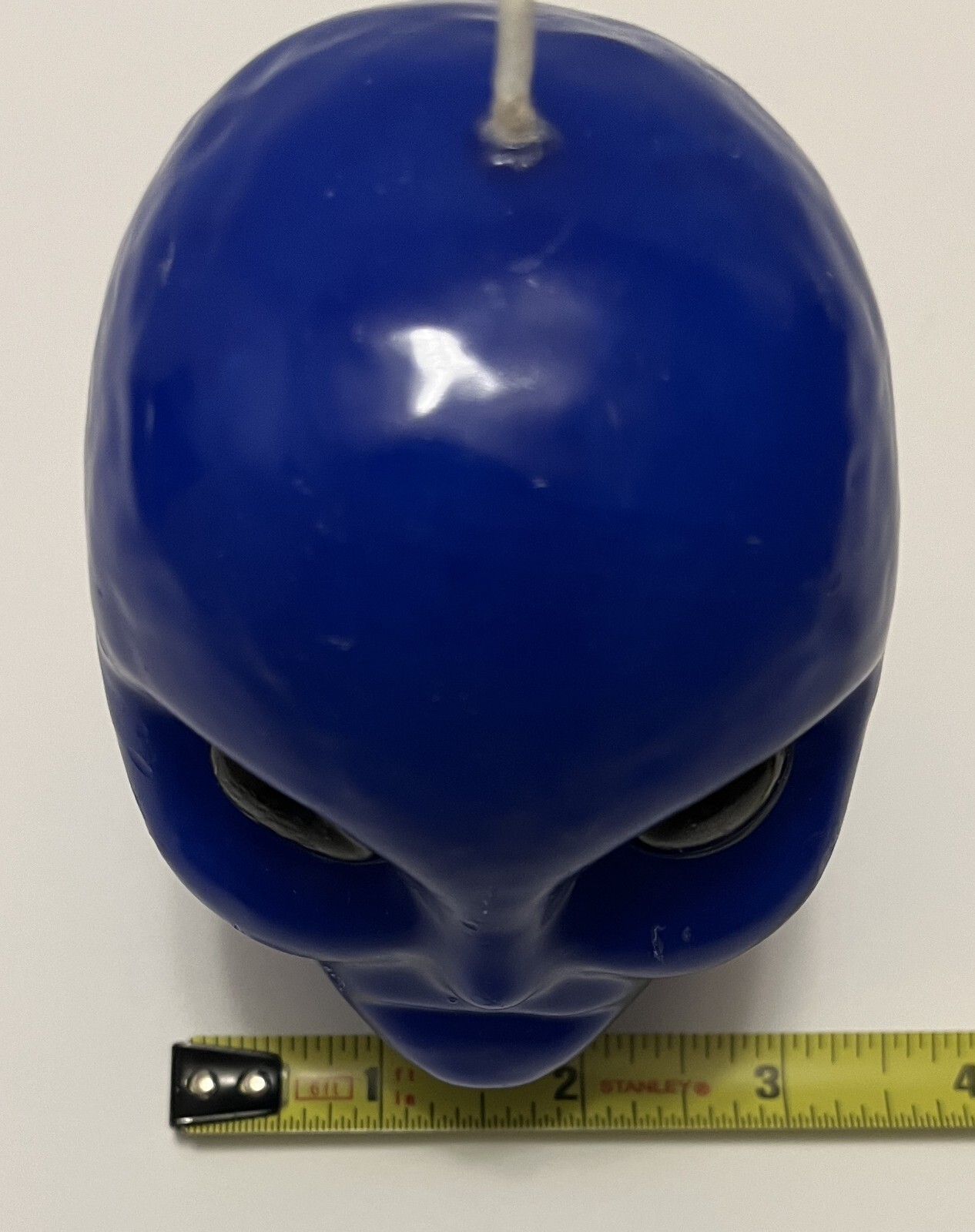 Waxman ALIEN HEAD CANDLE – Cobalt Blue & Black Eyes – 4 1/4” High x 3″ Wide