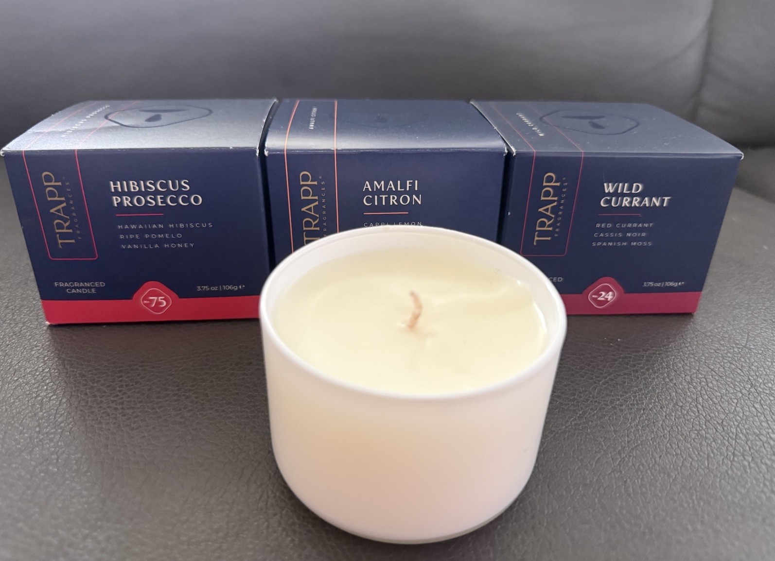 6-TRAPP 3.75 OU Glass Candles In 4 Different Scents,Candles Sold Individually