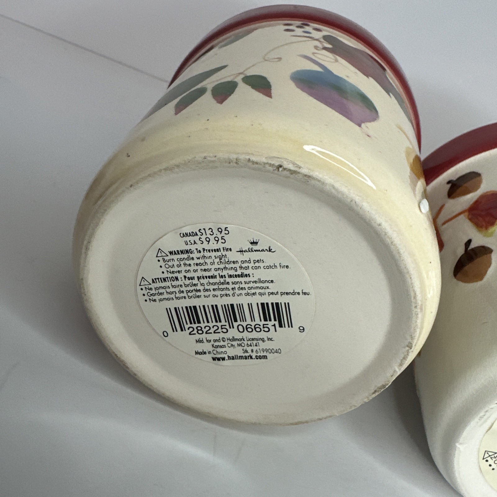 TWO HALLMARK Acorn Fall Autumn Jar Candle Scented New Leaves Maple Halloween