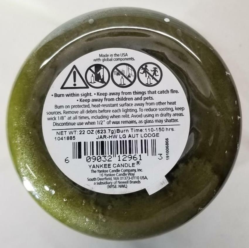 Yankee Candle AUTUMN LODGE Large Jar 22 Oz Green Housewarmer New Wax