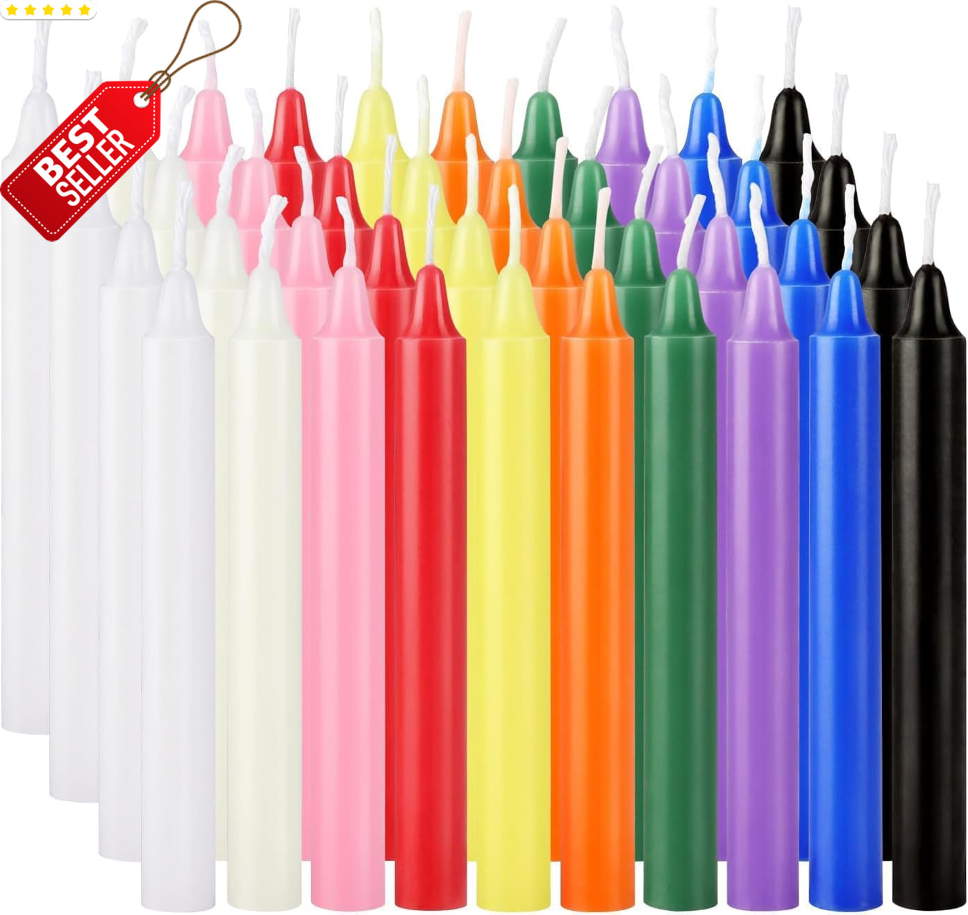 40 Pack Spell Chime Candles-4 Inch Multi-Colored Taper Candles Sticks-For Home D