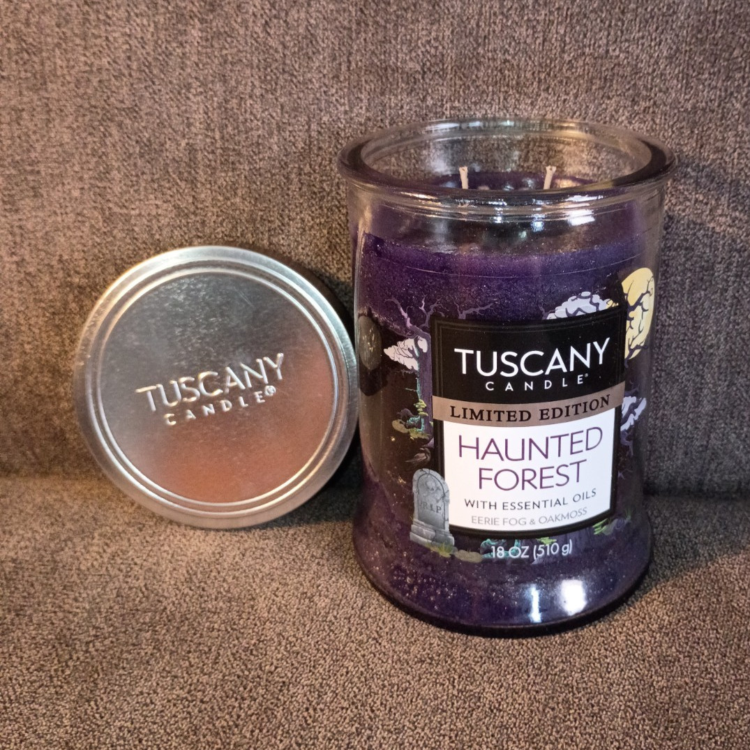 Tuscany Candle Haunted Forest Scented Purple 18 oz Multiple Wicks Jar Candle