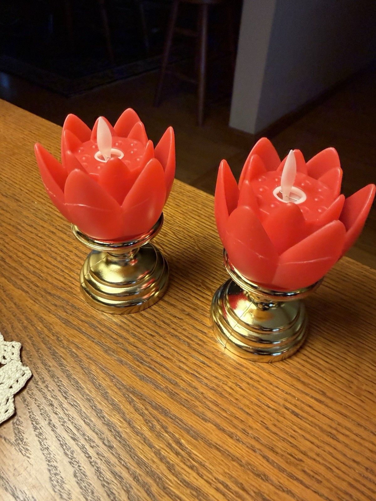 “2” LED Flameless Candles Battery Operated W/swaying Glow In Lotus Floral Shapes