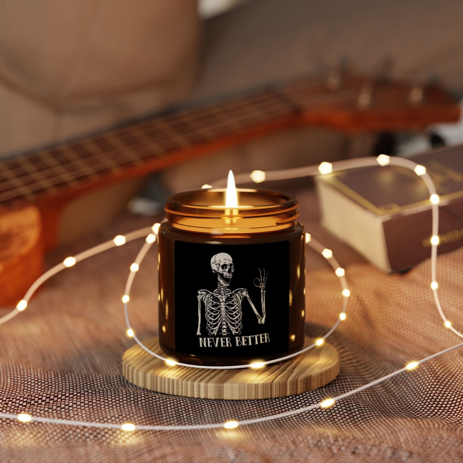 Amber Jar Soy Candle, Eco-Friendly Home Decor Gift, Scented Candle for Serene