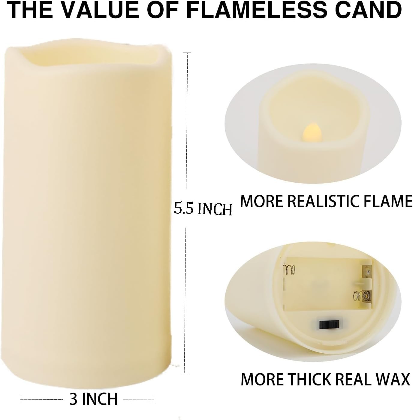 Outdoor Plastic flameless Candles with Remote Control and Timer,15PACK | LED …