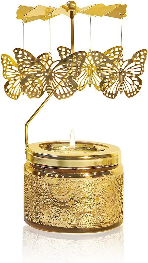 Elegant Butterfly Candle with Rotating Holder Box Set Gift For Women Home Decor