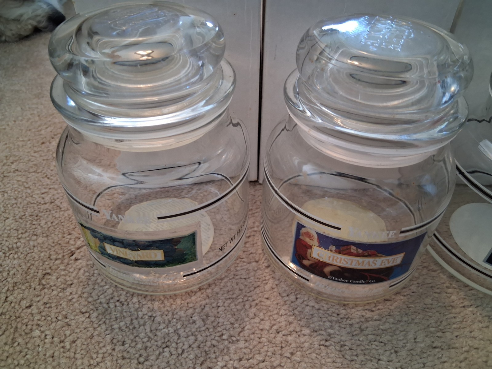 Set of (5) Yankee Candle Collectible Glass Jars Empty–FREE SHIPPING!