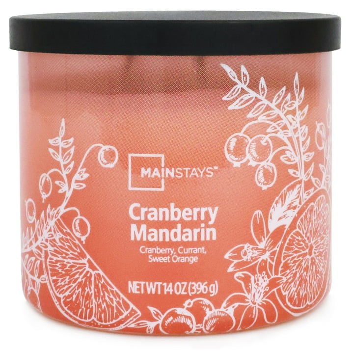 3-Wick Cranberry Mandarin Scented Candle–14 oz Ombre Jar Free Shipping in 2 days