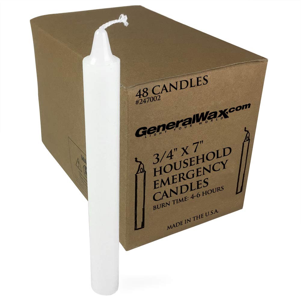 Long White Household Candles Unscented (Box of 48). Perfect for Church Ceremo…