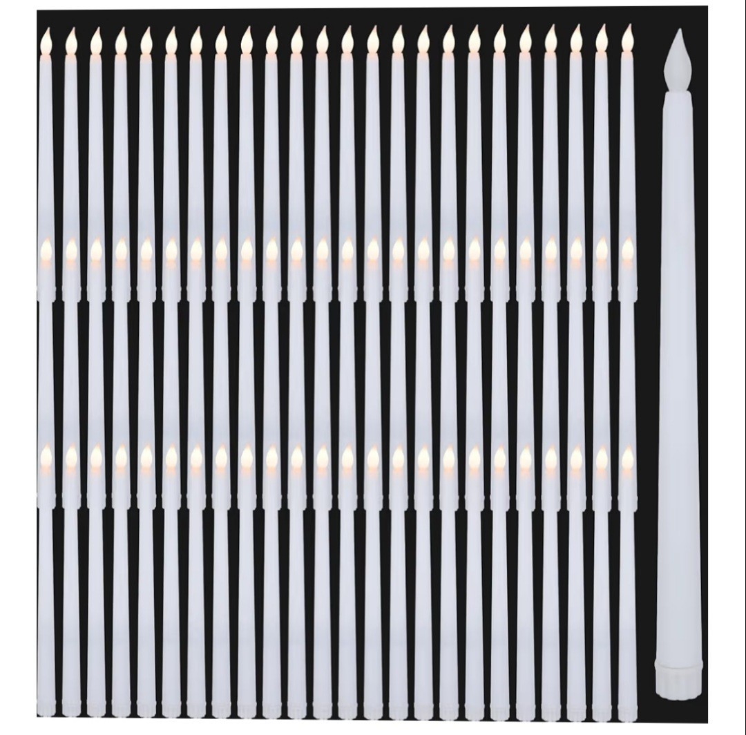 Flameless LED Taper Candles 72 Pack AAA Battery Operated 11 Inch Flickering. NEW