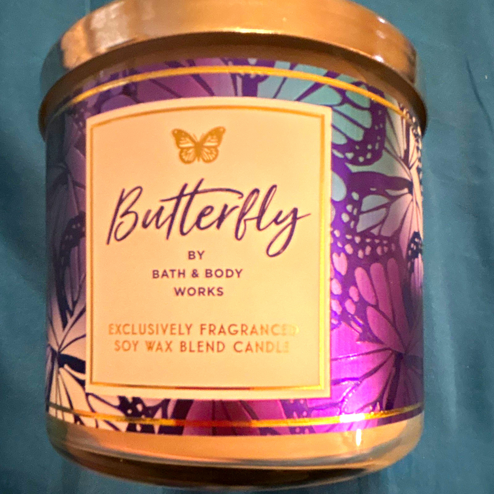 Bath & Body Works Butterfly Scented 14.5 oz Soy Wax Blend Glass Jar Candle