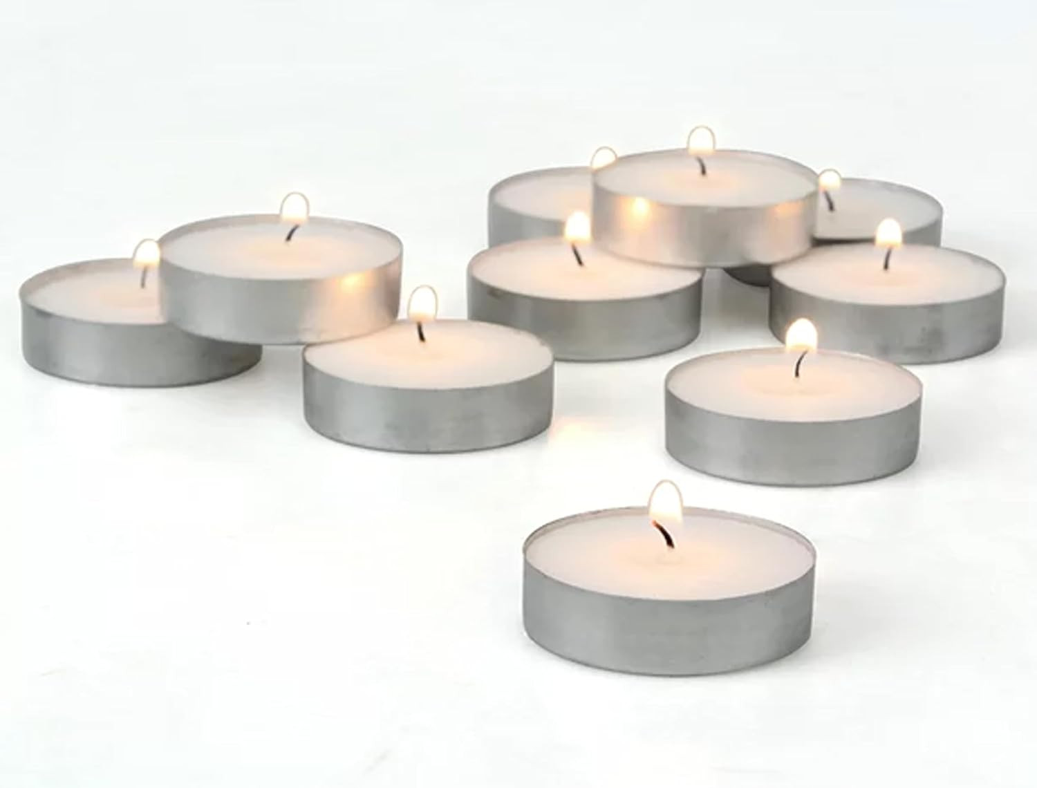 Bulk Mini Tea Lights – 50 Unscented White Travel Candles for Shabbat