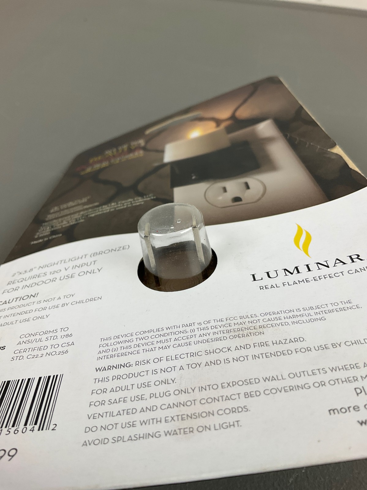 Luminara Flameless Night-Light Candles, Electric Brown & White, Realistic Glow –
