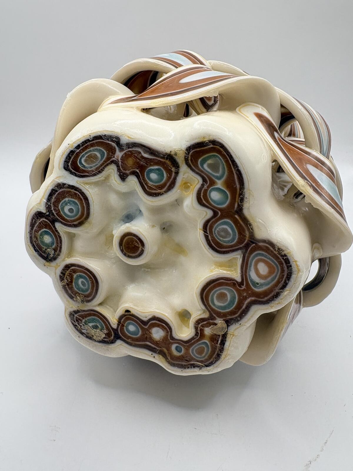 Hand Carved Layered Wax Candle Butterfly Floral Art Decor