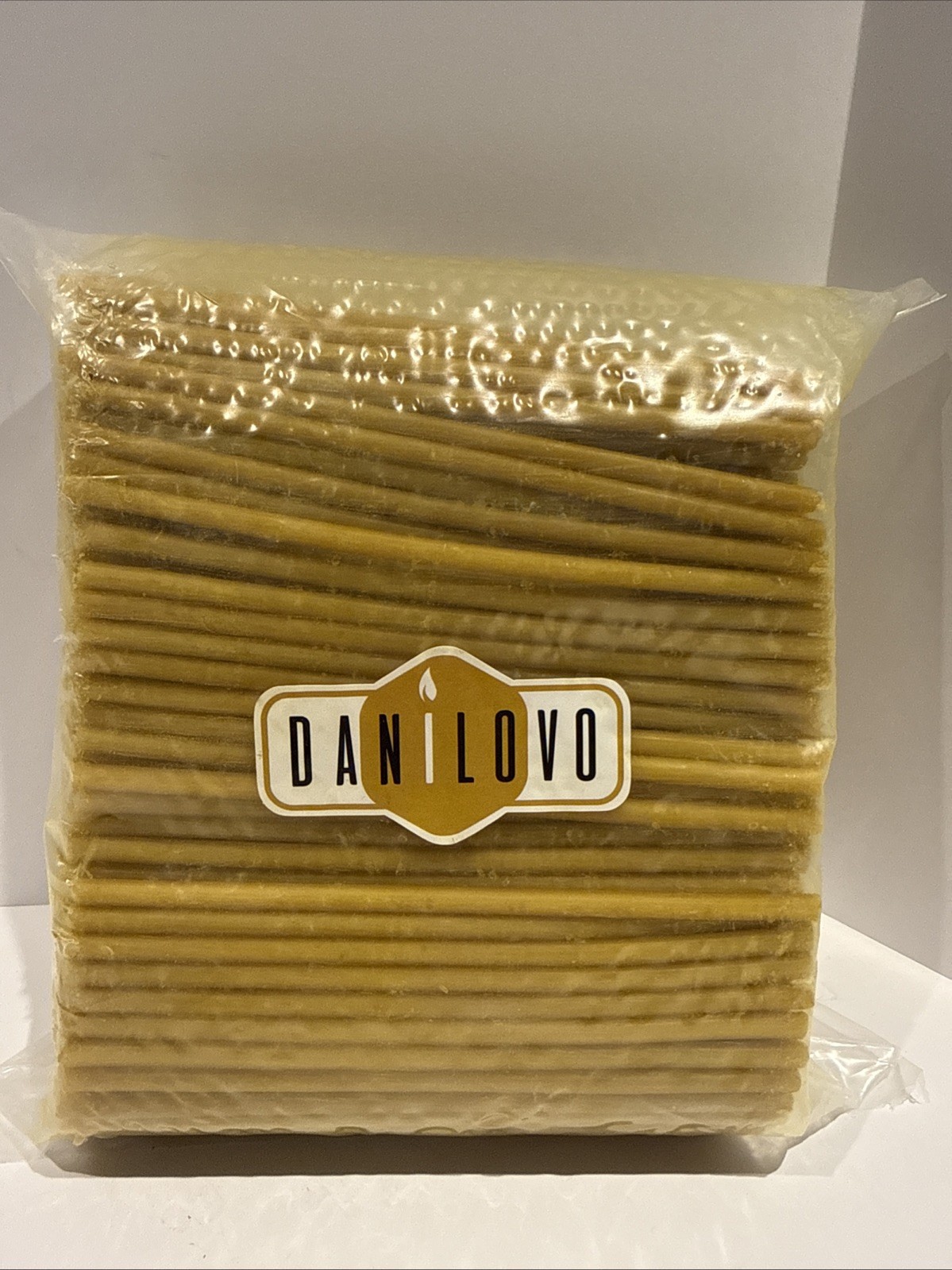 DANILOVO Pure Beeswax Thin Taper Candles Yellow Church Candle 500 PCS NEW