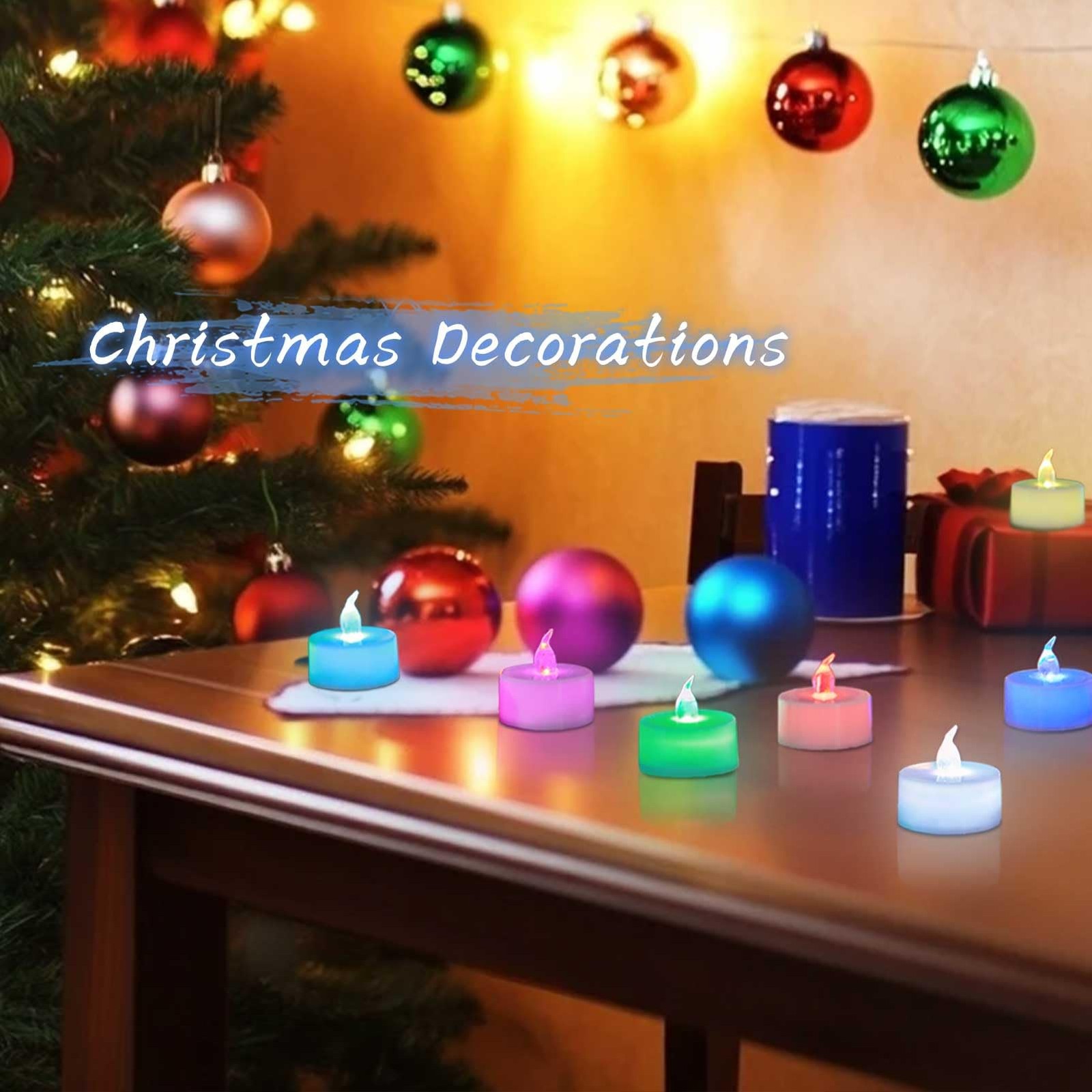 LANKER 24 Pack LED Tea Lights Candles, 7 Color Changing Flameless Tealights, …