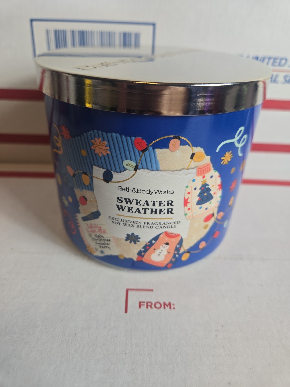 Bath & Body Works SWEATER WEATHER Scented 3 Wick CANDLE 25-45 Hrs NEW