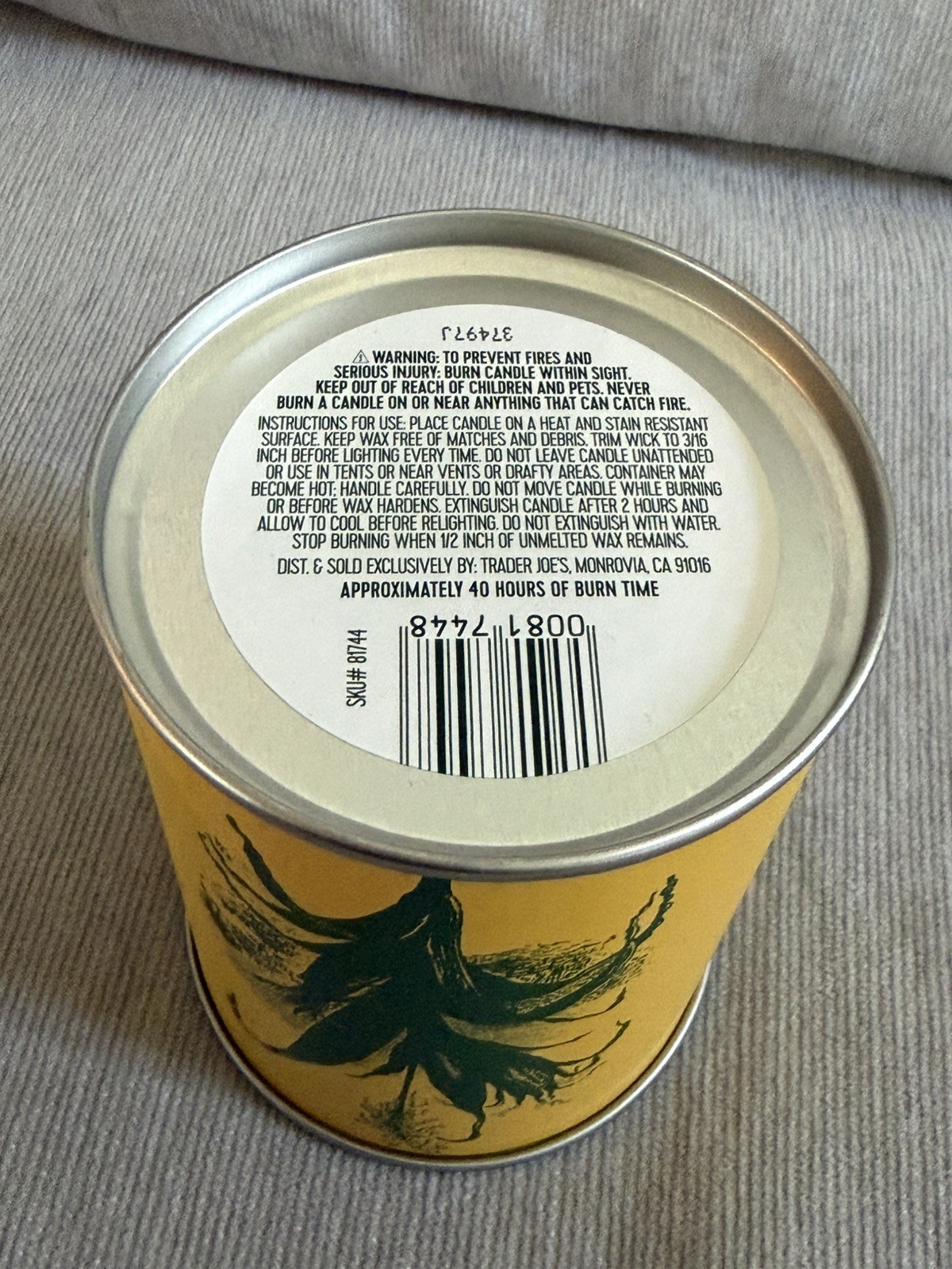 Trader Joe’s – Can of Corn Scented Candle – Soy Wax Blend – 40 Hours Burn