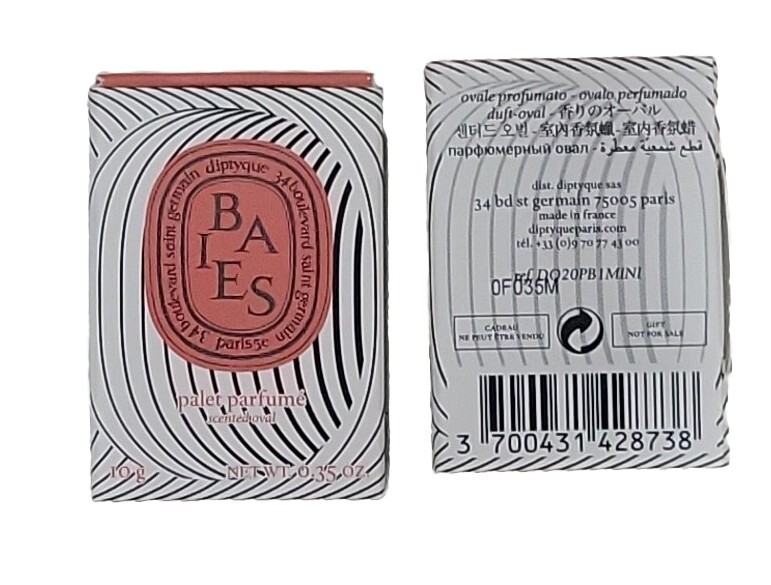 2 x Diptyque Baies Scented Oval PALER PARFUM 0.35 oz.EACH.