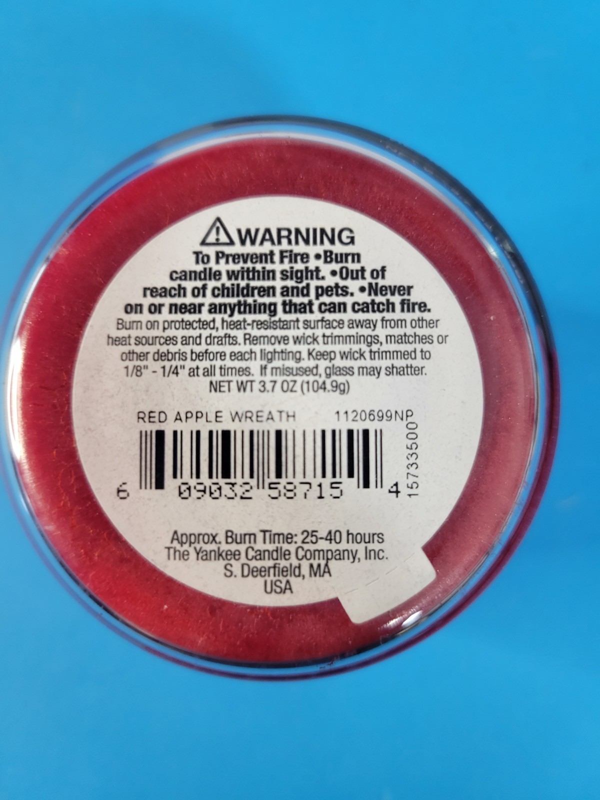 Yankee Candle Red Apple Wreath Candle Lot Scented 3.7 oz & 7 oz Jars