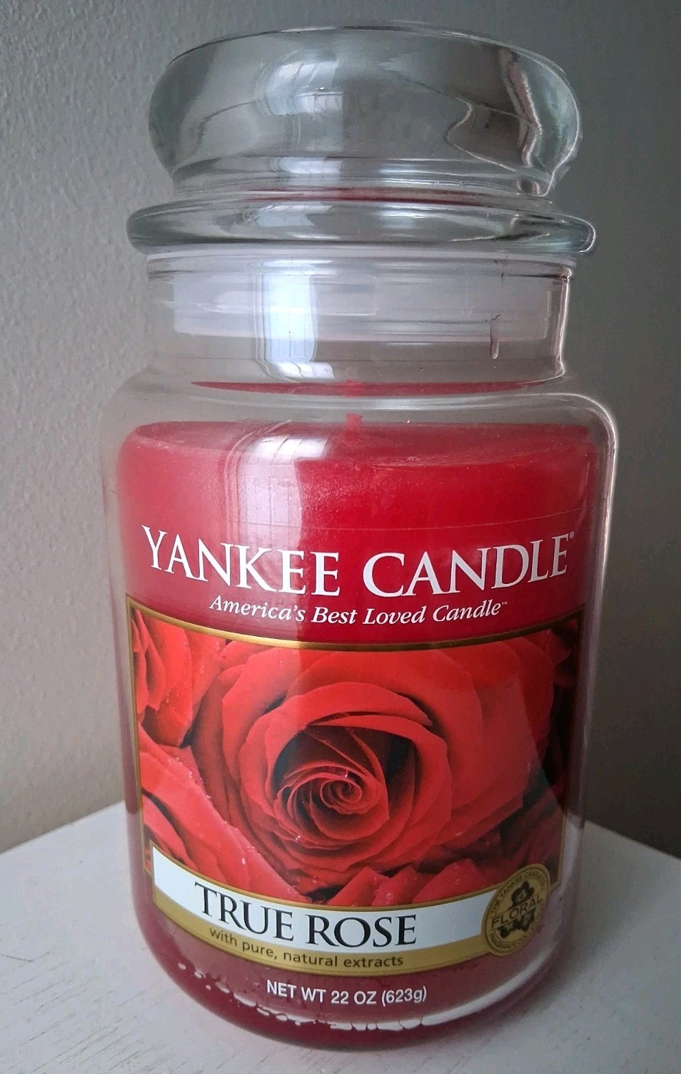 YANKEE CANDLE True Rose 22 oz. Large Jar Candle~NEW~RETIRED