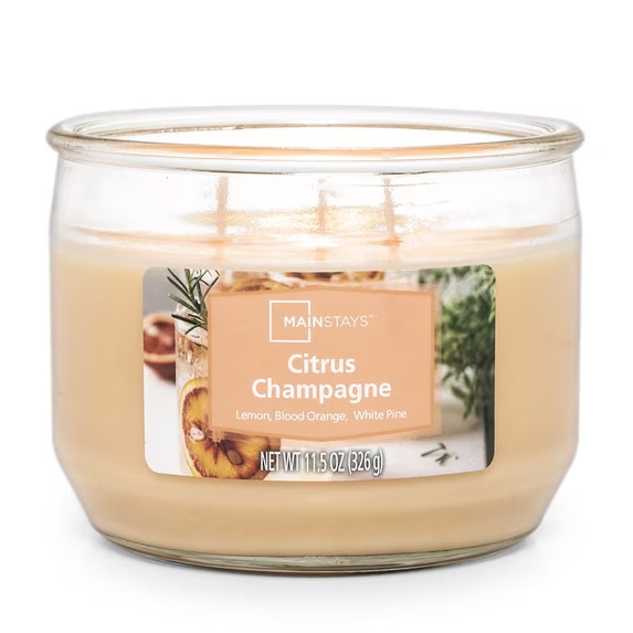 2 Pack Citrus Champagne Scented 3-Wick Jar Candles, 11.5 oz Each Free Shipping