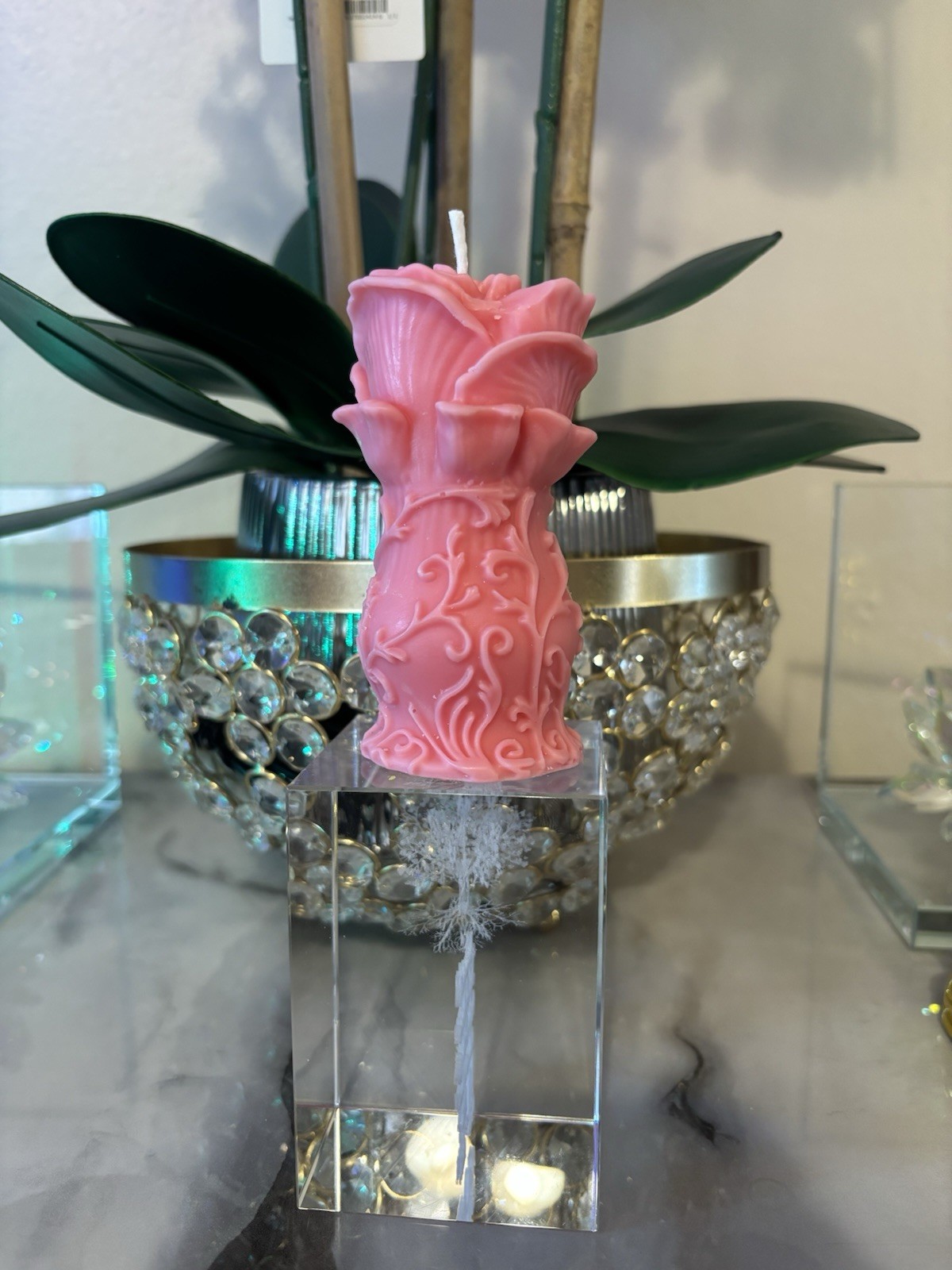Handmade Flower Shaped Decorative Candle Assorted Colors Floral & Garden Theme